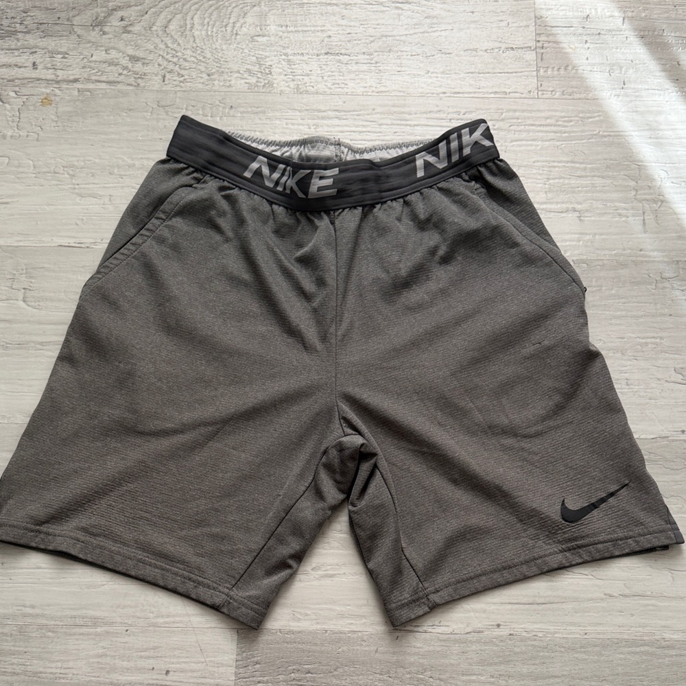 Nike Men’s Dark Gray Athletic Shorts with Branded Waistband